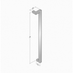 2CQ.300 pba Pull Handle in Stainless Steel AISI 316L with Square Profile