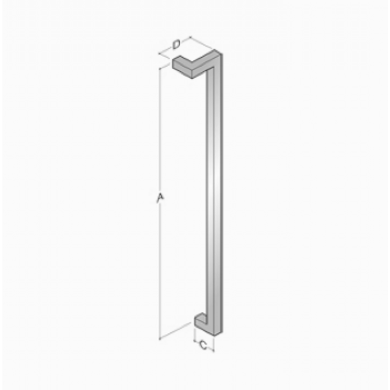 2CQ.300 pba Pull Handle in Stainless Steel AISI 316L with Square Profile