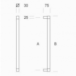 2CQ.621.0065 pba Pull Handle in stainless steel AISI 316L with Square Profile