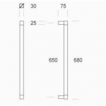 2CQ.621.0065 pba Pull Handle in stainless steel AISI 316L with Square Profile