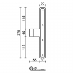 30 Rounded CiFALL T Shape Hinge Straight Long Neck Rounded For Shutters