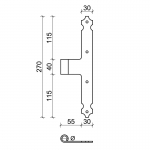 30bis CiFALL T Shape Hinge Straight Long Neck Shaped Hardware For Shutters