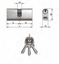 Double Cylinder Omec Brass Nickel Oval 5 Pins 96mm L 43/53