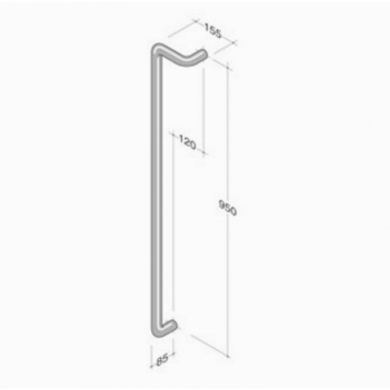 310 pba Pull Handle in through coloured Polyamide