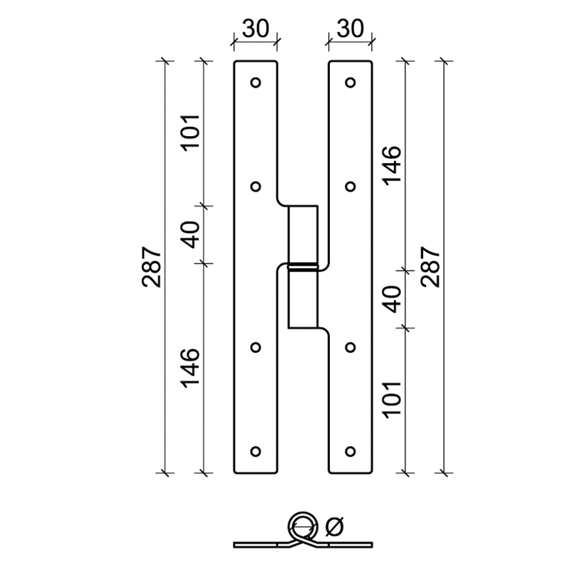31 CiFALL T Hinge For Third Casement Right Left Kind Hardware For Shutters