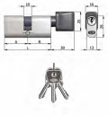 Double Cylinder Omec with Knob Brass Oval Nickel 5 Pins 60mm L 27/33