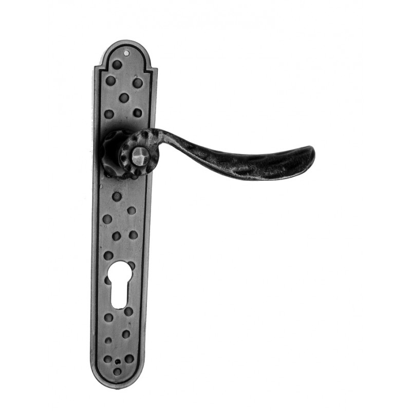 500 Galbusera Door Handle with Plate Artistic Wrought Iron