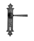 501 Galbusera Door Handle with Plate Artistic Wrought Iron