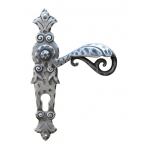 505 Galbusera Door Handle with Plate Artistic Wrought Iron