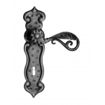 507 Galbusera Door Handle with Plate Artistic Wrought Iron