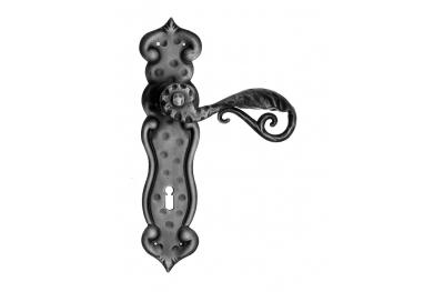 507 Galbusera Door Handle with Plate Artistic Wrought Iron