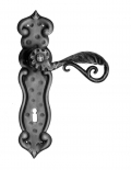 507 Galbusera Door Handle with Plate Artistic Wrought Iron