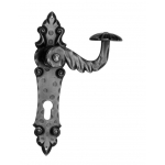 527 Galbusera Door Handle with Plate Artistic Wrought Iron