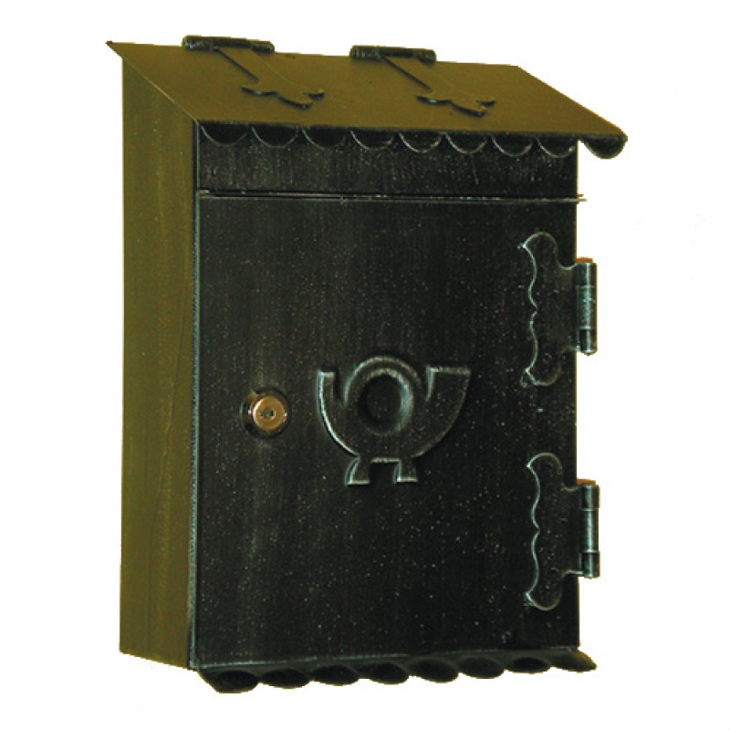 6013 Wrought Iron Mailbox Carrying Envelopes and Newspapers Lorenz Ferart
