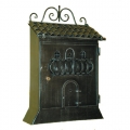 6018 Wrought Iron Home Shape Mailbox Carrying Newspapers Lorenz Ferart