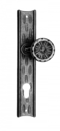 61/F Ø55 Clamped Fixed Door Knob on Plate Artistic Wrought Iron