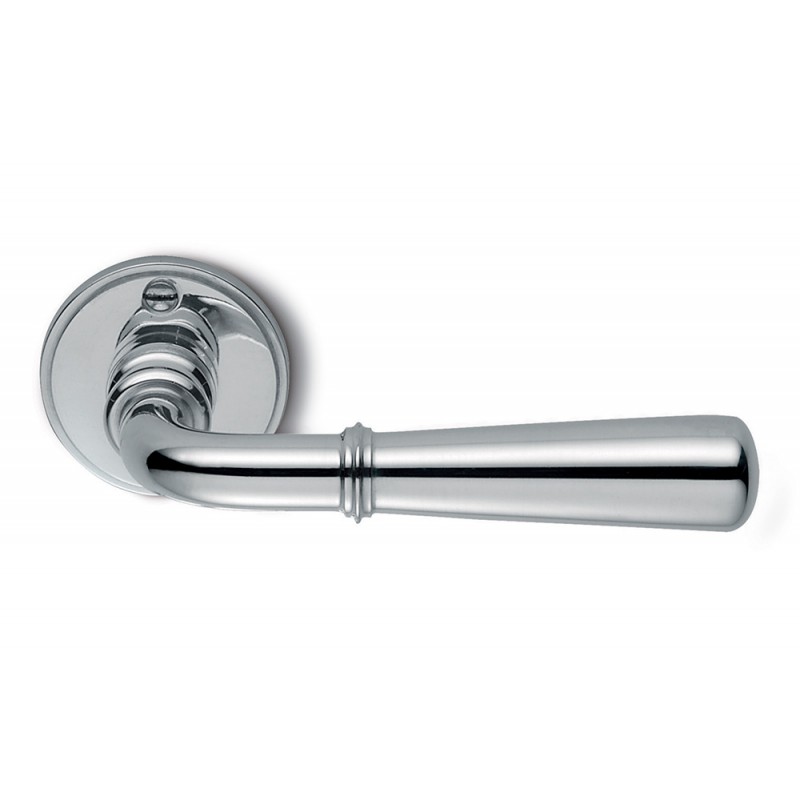 Accademia Natural Silver Door Handle on Rosette With Classic Style by Antologhia