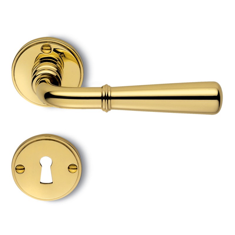 Alba Chrome Door Handle on Rosette Made in Italy by Colombo Design