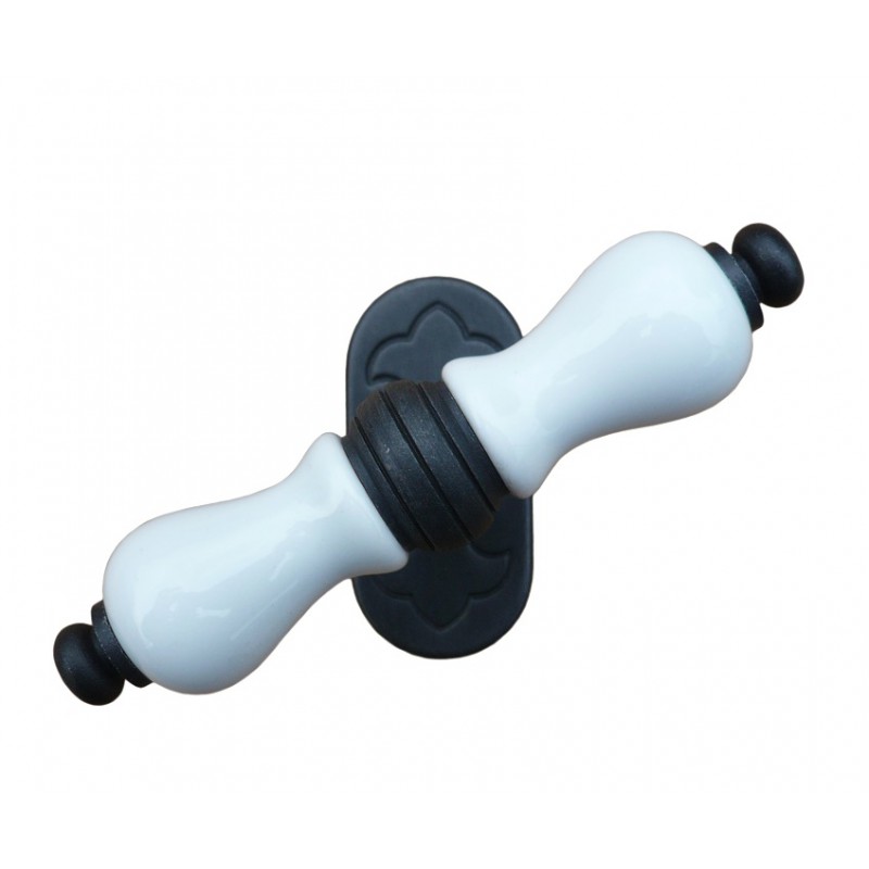 Amsterdam Galbusera Dry Keep Window Handle Porcelain and Wrought Iron