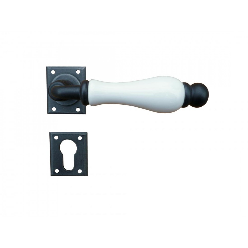 Amsterdam Galbusera Door Handle with Rosette and Escutcheon Plate