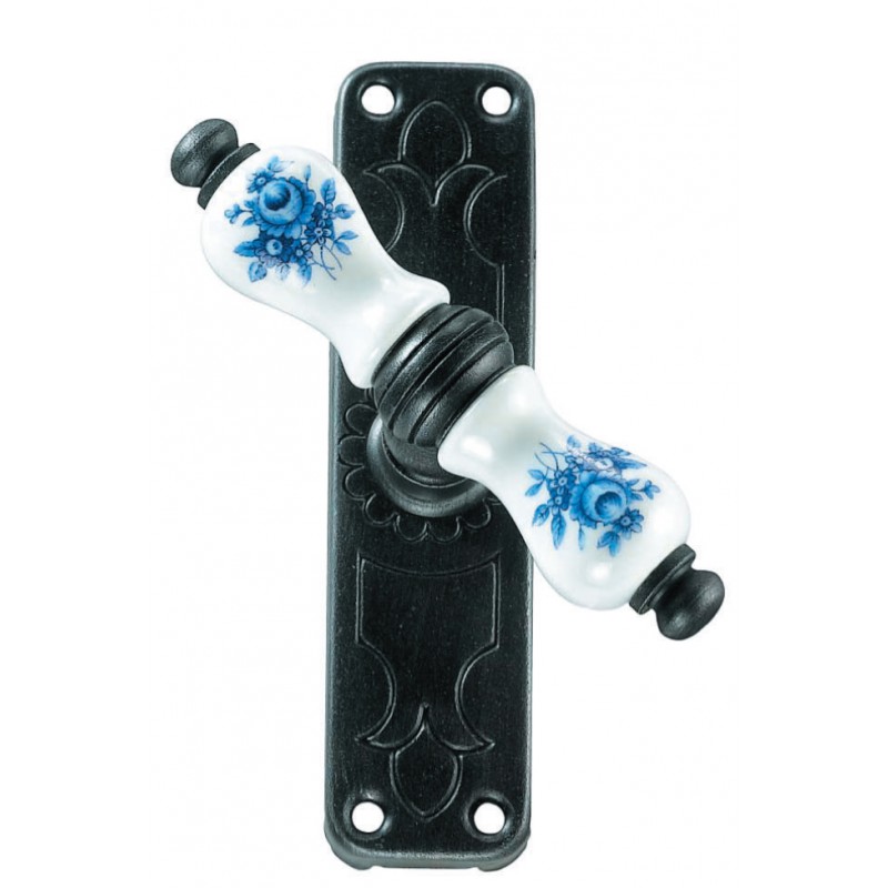 Athens Galbusera Cremone Bolt Window Handle with Plate Porcelain Wrought Iron