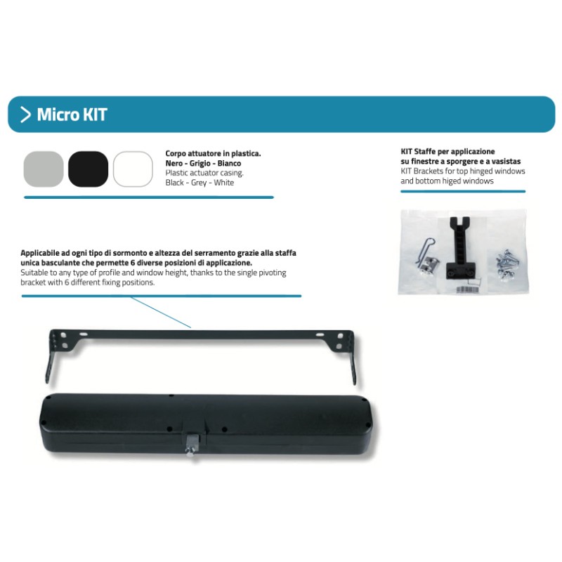 Chain Actuator Micro KIT+ WAY Mingardi 230V Max Stroke 400mm
