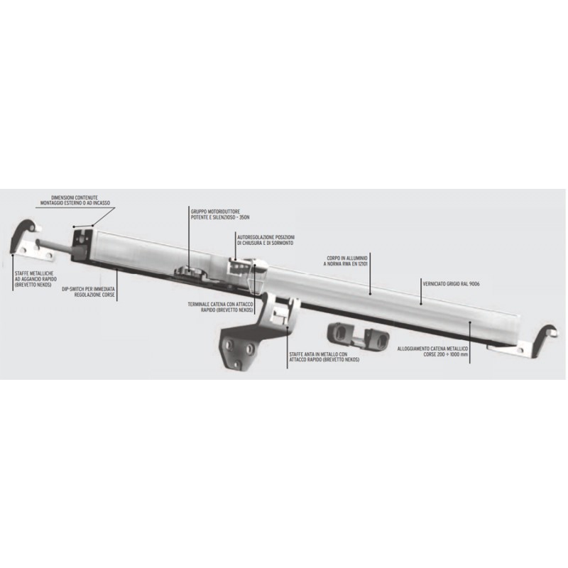 Inka 356 Nekos Chain Actuator 230V 350N Adjustable Stroke till 1000mm