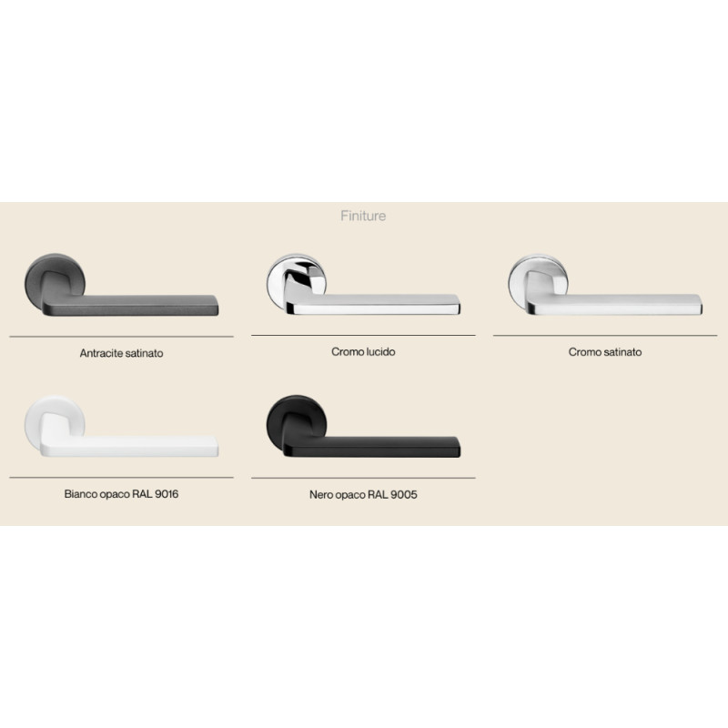 Axis Zincral Linea Calì Italian Door Handle with Round Rosette