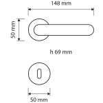 Axis Zincral Linea Calì Italian Door Handle with Round Rosette