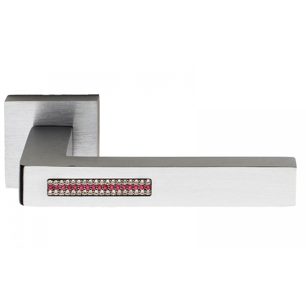 Barletta Crystal 2 Pink Door Handle on Square Rosette Fashion Line PFS Pasini
