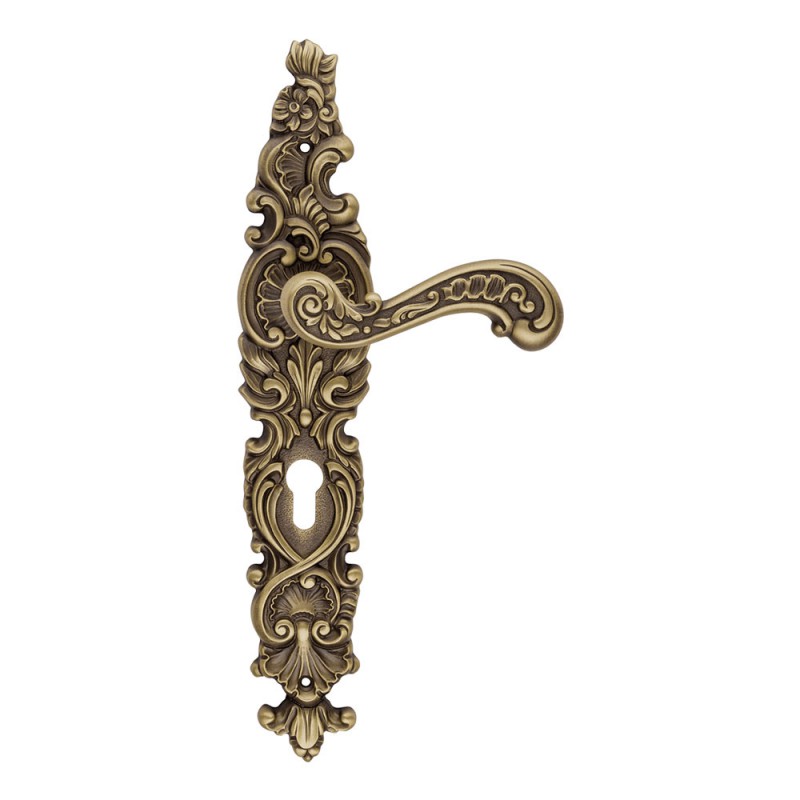 Barocco Door Handle on Plate Linea Calì Vintage