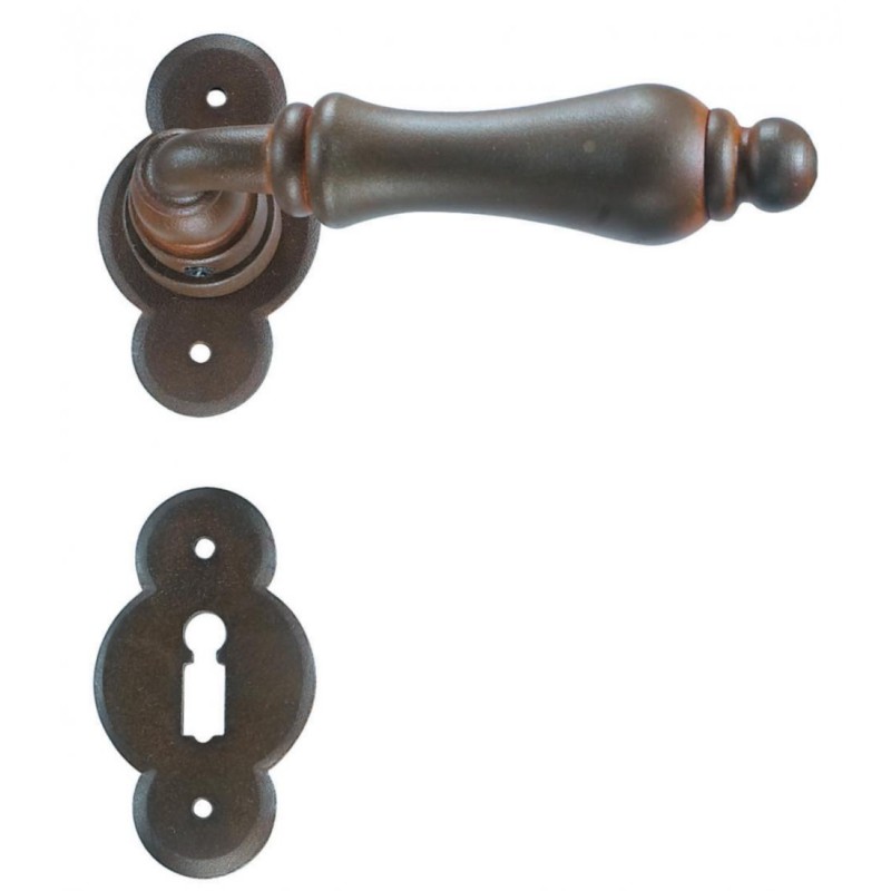 Berlino Galbusera Door Handle with Rosette and Escutcheon Plate