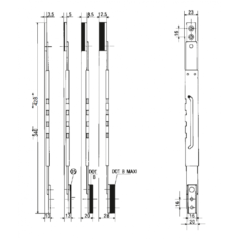 Opening Limiter Arm for Windows pba P70-AS2-P