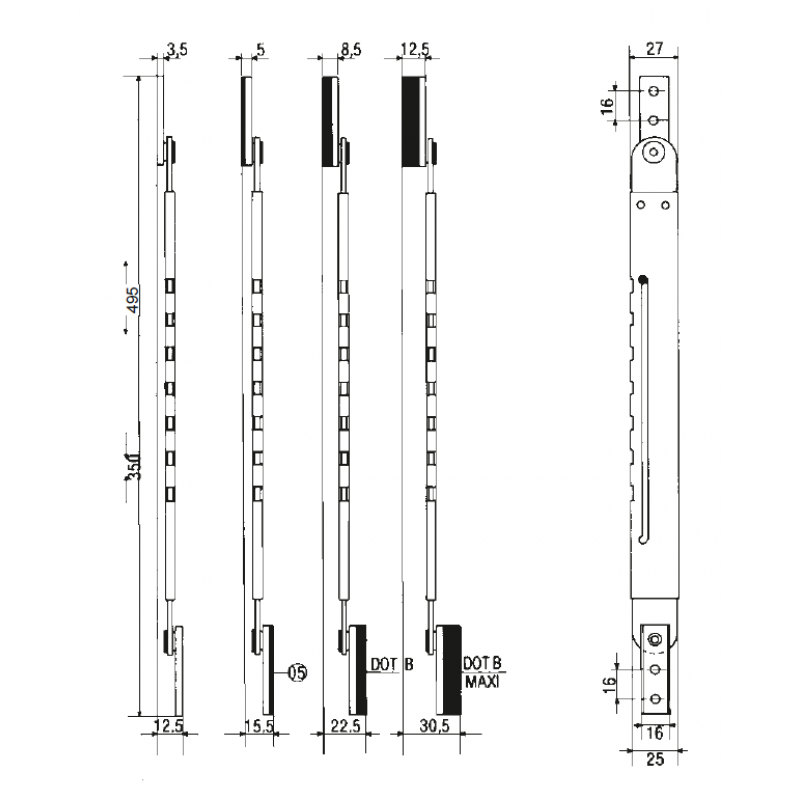 Opening Limiter Arm for Windows pba P70-AS2