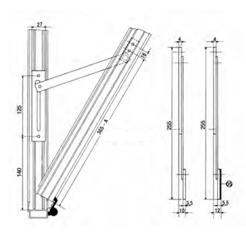 Opening Limiter Arm for Windows pba P70-AW1