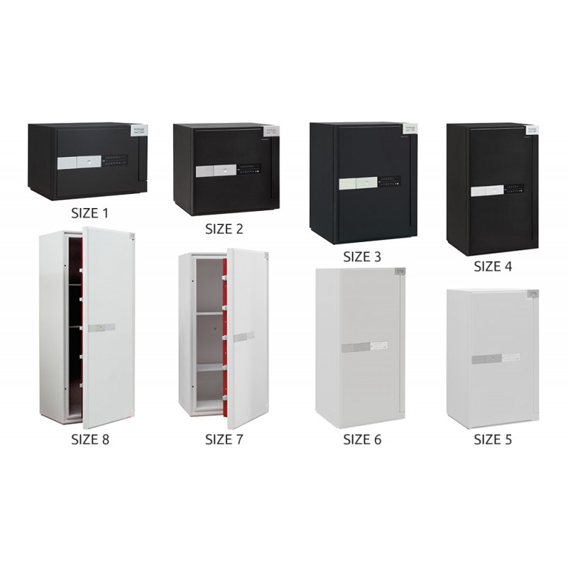 Brixia Uno Black White Free Standing Safe Bordogna with Electronic Lock