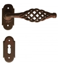 Budapest Galbusera Door Handle with Rosette and Escutcheon Plate