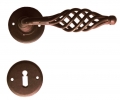 Round Budapest Galbusera Door Handle with Rosette and Escutcheon Plate