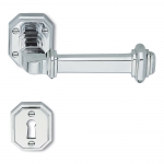Busiri Natural Brass Door Handle on Rosette Ideal for Elegant House by Antologhia