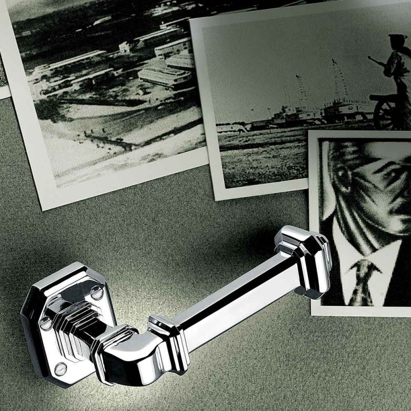 Busiri Chrome Door Handle on Rosette of Italian Artistic Tradition by Antologhia