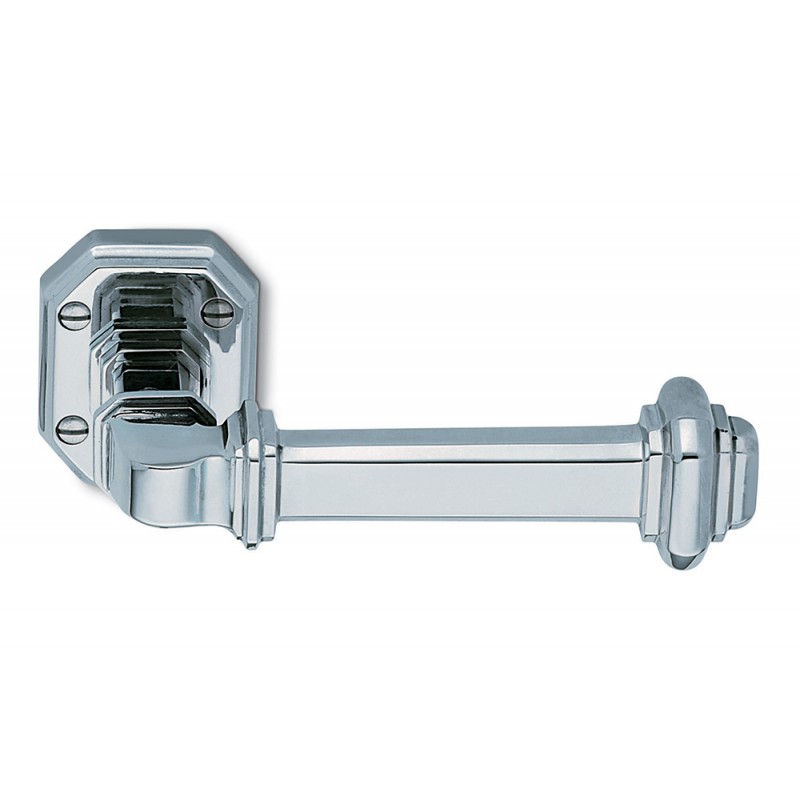Busiri Chrome Door Handle on Rosette of Italian Artistic Tradition by Antologhia