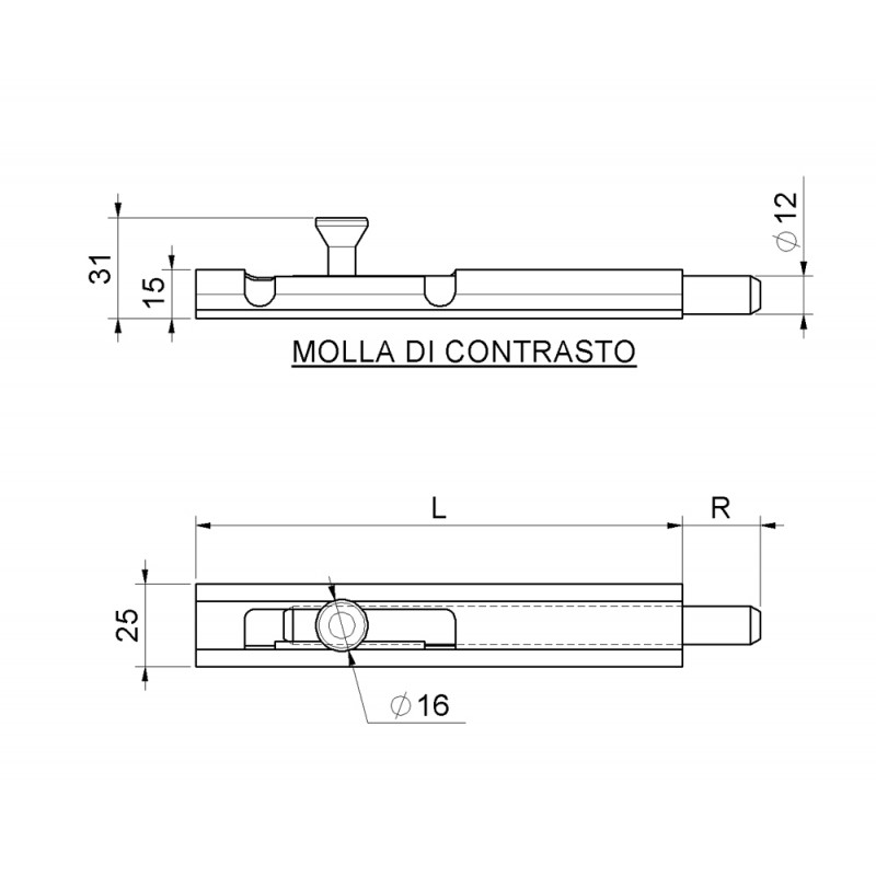 Galvanized Round Vertical Bolt with Round Rod Block System Combiarialdo