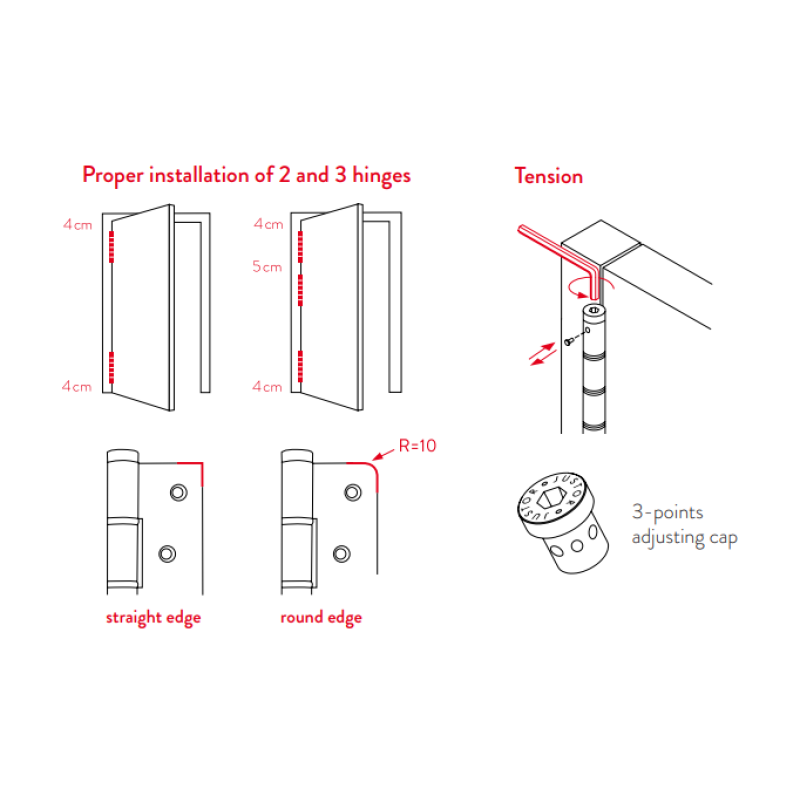 Coplanar Hinge Justor SF 120 Various Colors 2 Pieces