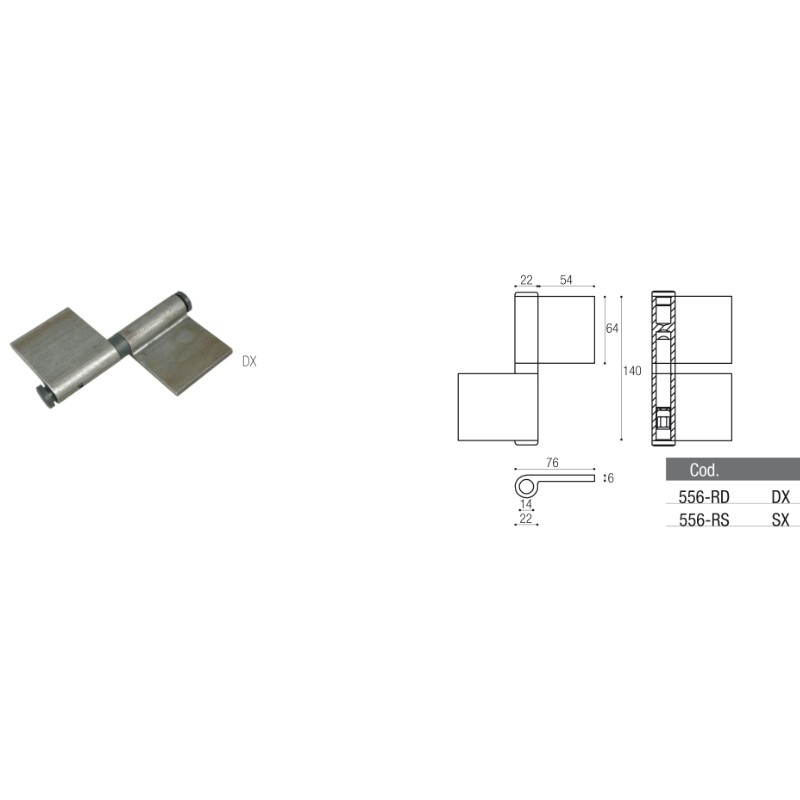 Adjustable Hinge for Armored Doors Right or Left Version