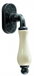 Copenhagen Galbusera Dry Keep Window Handle Porcelain and Wrought Iron