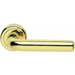 Pair of Ghidini Lever Handles Cinzia OLV M1 with Roses and Escutcheons