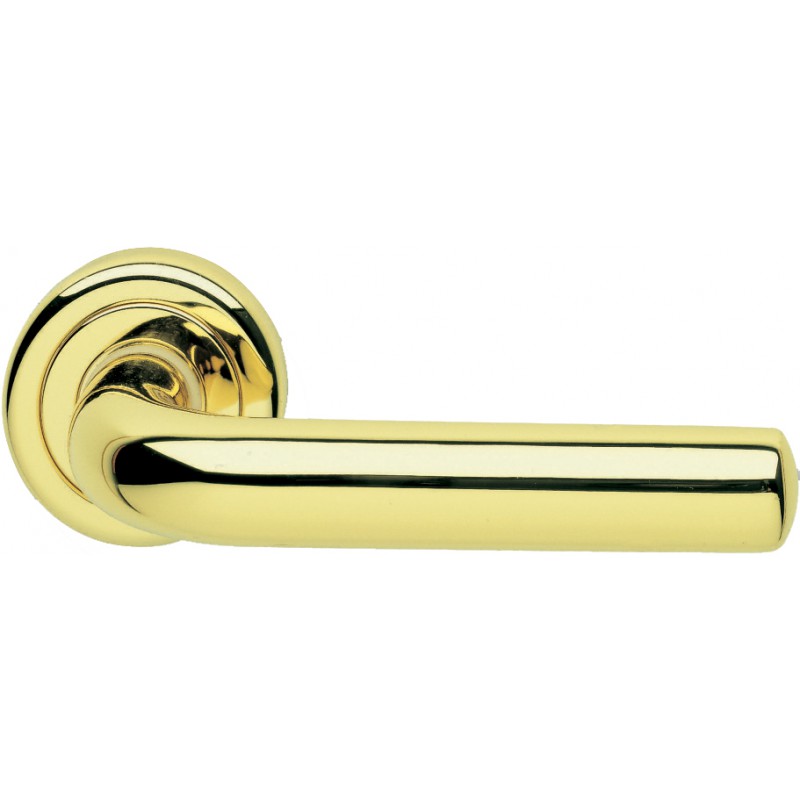 Pair of Ghidini Lever Handles Cinzia OLV M1 with Roses and Escutcheons