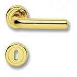 Pair of Ghidini Lever Handles Cinzia OLV M1 with Roses and Escutcheons