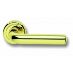 Pair of Ghidini Lever Handles Cinzia OLV M1 with Roses and Escutcheons