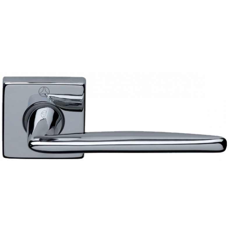 Pair of Ghidini Lever Handles Easy OCL M4 with Roses and Escutcheons